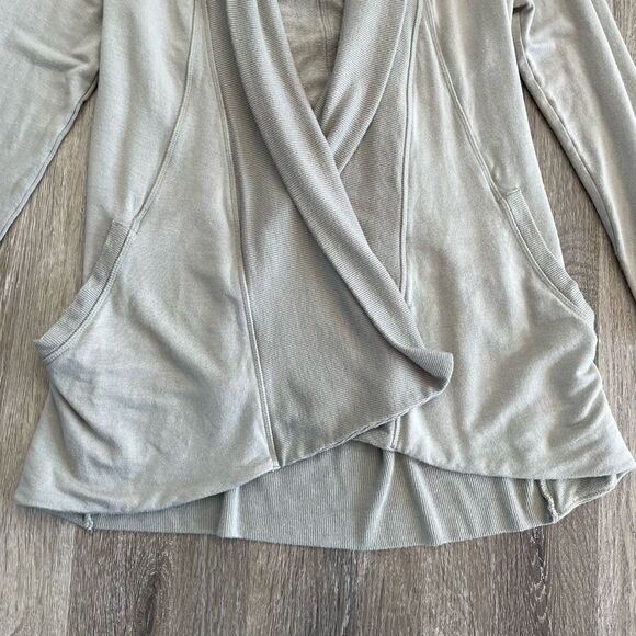 Athleta Sage Green Gray Open Front Cardigan - Size: XXS - Picture 15 of 15